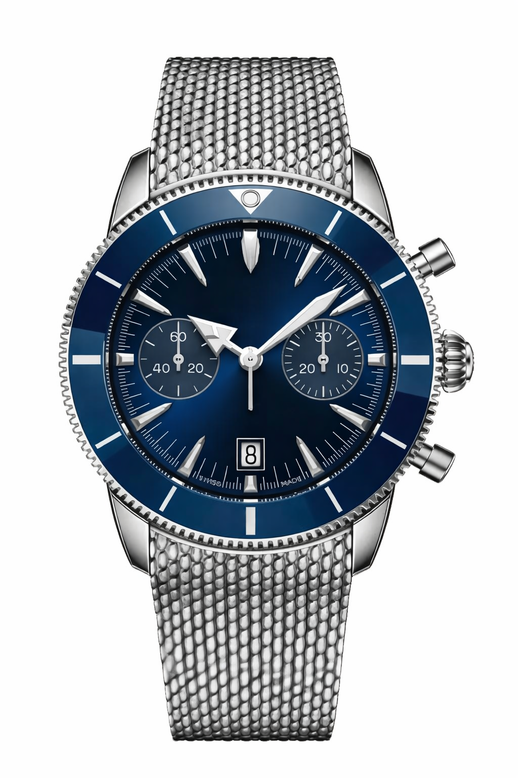 Chronograph 42 – Blue Dial | Steel Bracelet & Tachymeter Bezel